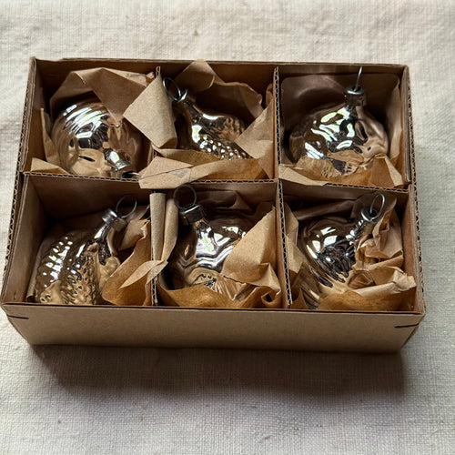 Set of 6 Small Silver Ornaments