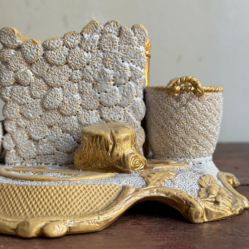 19th-century German Yelloware Smoking Stand (#2)