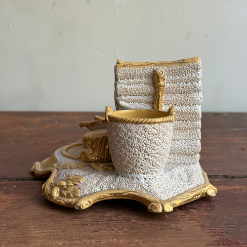 19th-century German Yelloware Smoking Stand (#2)