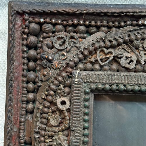 20th-century Tramp Art Folky Mirror