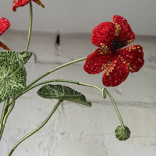 Hand-Beaded Garden Nasturtium by Trovelore