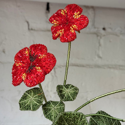Hand-Beaded Garden Nasturtium by Trovelore