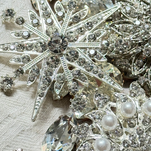 Large Crystal Glass Silver Wreath (2)