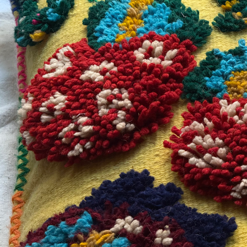 PO! Paris Nathalie Lete Woven & Knotted  Mushroom Cushion in Juane