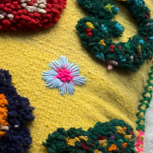 PO! Paris Nathalie Lete Woven & Knotted  Mushroom Cushion in Juane