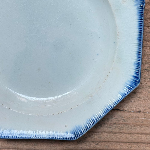 19th-century Blue Feather Edge Small Ironstone Dish (B)