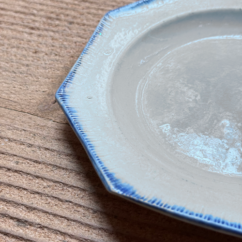 19th-century Blue Feather Edge Small Ironstone Dish (B)