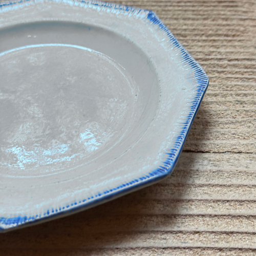 19th-century Blue Feather Edge Small Ironstone Dish (B)