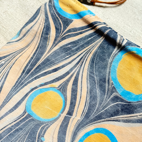 Hand Marbled One-of-a-Kind Zipper Pouch (#P02)