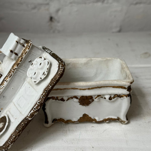 Antique German Porcelain Fairing Trinket Box (#02)