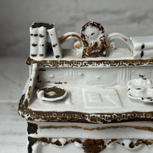 Antique German Porcelain Fairing Trinket Box (#02)