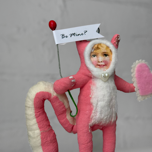Spun Cotton Valentine's Day Skunk With Heart Figure #2