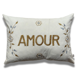 "Amour" Embroidered Cushion (CS-810)