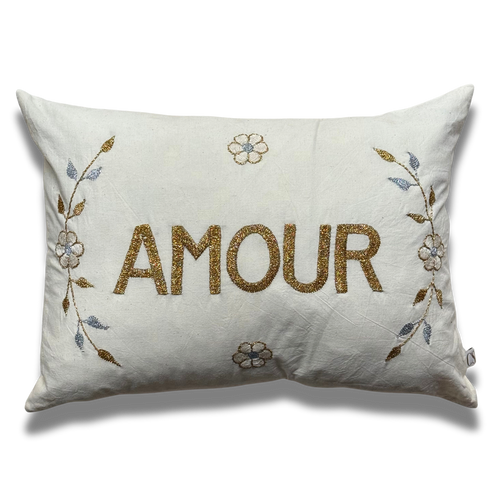 "Amour" Embroidered Cushion (CS-810)