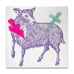 Block Printed Lammieolga Large Folded Card