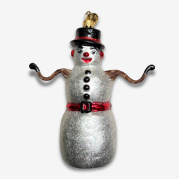 Glittered "Tony"  Snowman Ornament