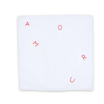 Embroidered Scarlette Amour Handkerchief