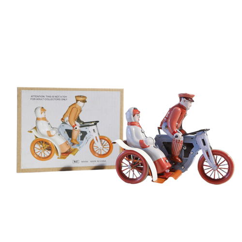 Wind-Up Tin Motorcycle Coach