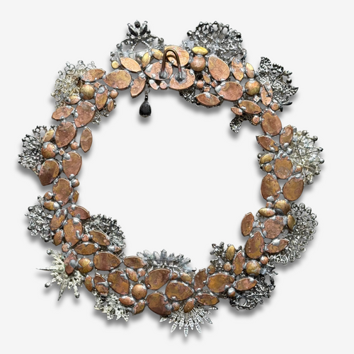 Large Crystal Glass Silver Wreath