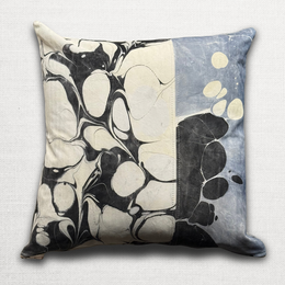Hand Marbled One-of-a-Kind Pillow (26-01)