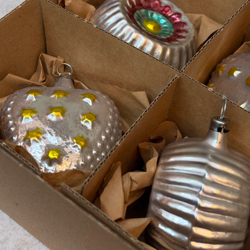 Set of 6 Silver Reflector Ornaments