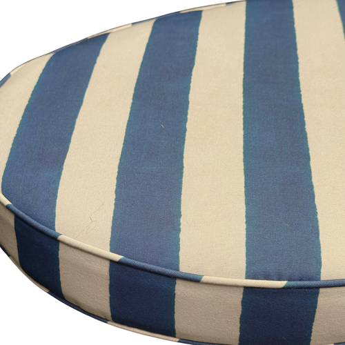 20th-century Sweetheart Iron Garden Bench with Custom Lisa Corti Outdoor Fabric Cushion