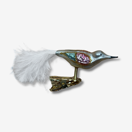 Mini Clip-on Bird with Feather Ornament