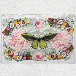 One of a Kind Collaged Butterfly Mat (#301)