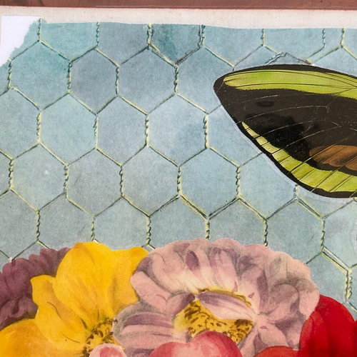 One of a Kind Collaged Butterfly Mat (#302)