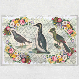 One of a Kind Collaged Bird Mat (#308)