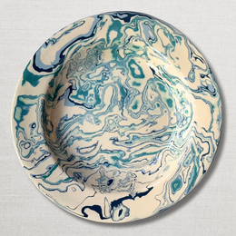 Marbled Deep Presentation Plate in Bora Bora (BO #764)