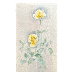 Mid-20th Century Charles De Carlo Floral Watercolor Painting