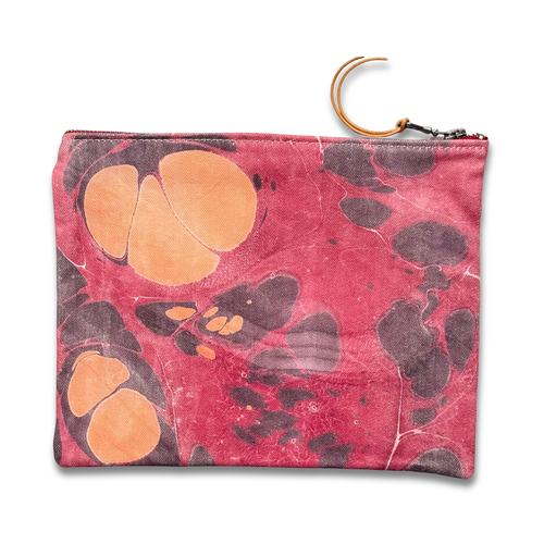 Hand Marbled One-of-a-Kind Zipper Pouch (#P18)
