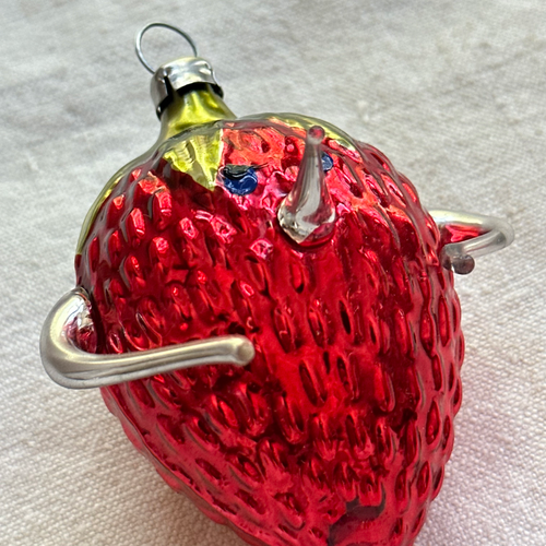 Nostalgic Strawberry Ornament with Free Blown Arms & Nose
