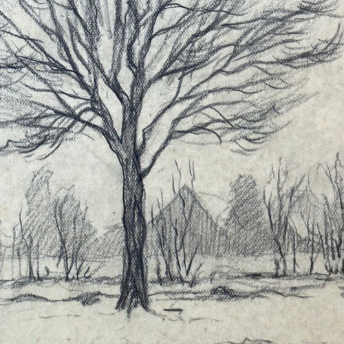 Evert Rabbers Early 20th-century Landscape Drawing (ERL32)