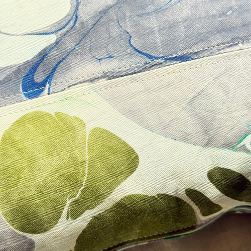Hand Marbled One-of-a-Kind Pillow (26-14)