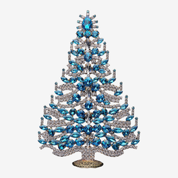 Aqua Rhinestone Crystal Pinnacle Christmas Tree