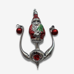 Nostalgic Santa on Wire Wrapped Reflector Ornament