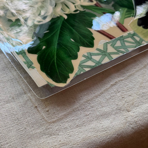One-of-a-Kind Collaged Raven & Chrysanthemum Mat (#31)