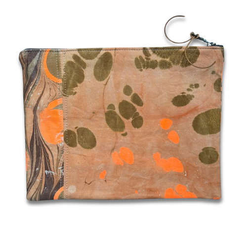 Hand Marbled One-of-a-Kind Zipper Pouch (#P19)