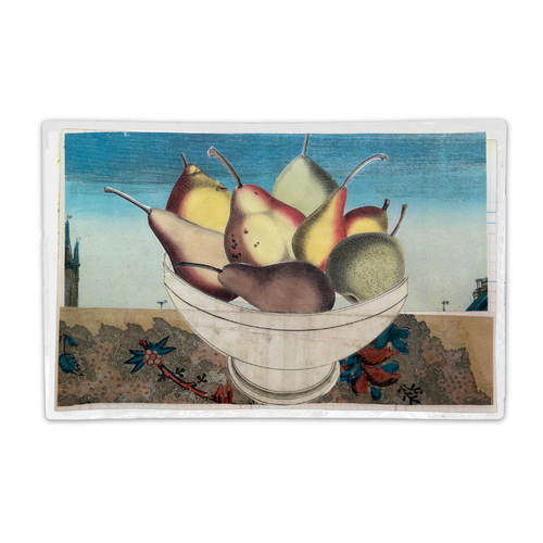 One-of-a-Kind Collaged Bowl of Pears Mat (#32)