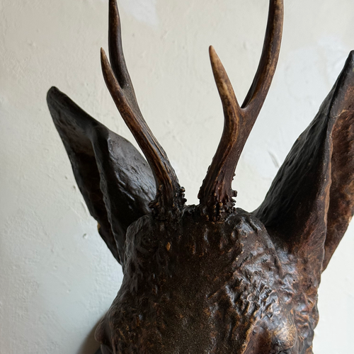 19th-century German Plaster Deer Head