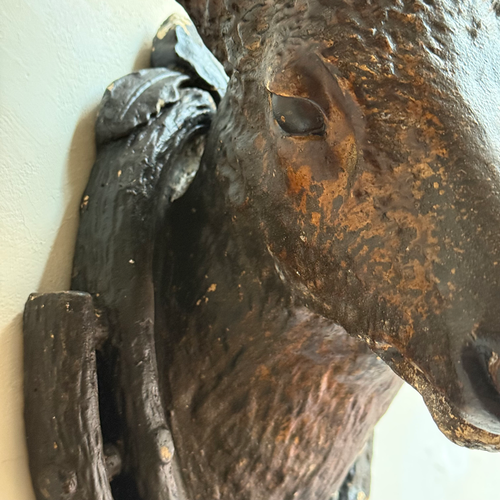 19th-century German Plaster Deer Head
