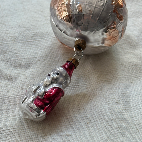 Nostalgic Santa and Globe Ornament