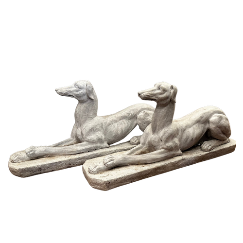 Pair of Vintage Garden Greyhound Statues