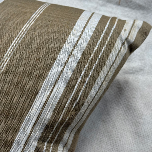 Custom 19th-century French Ticking Pillow (#3-18)