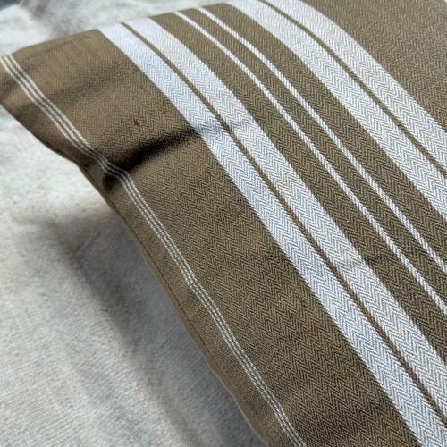 Custom 19th-century French Ticking Pillow (#3-18)