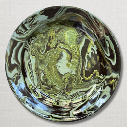 Marbled Wide Edged Presentation Plate in Carpates (CR #767)