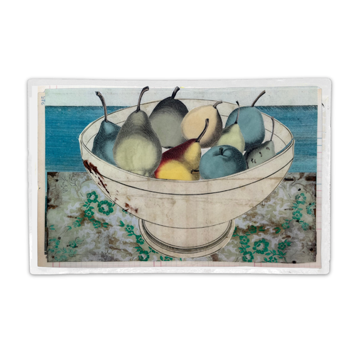 One-of-a-Kind Collaged Bowl of Pears Mat (#33)