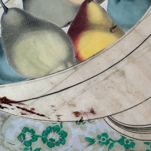 One-of-a-Kind Collaged Bowl of Pears Mat (#33)